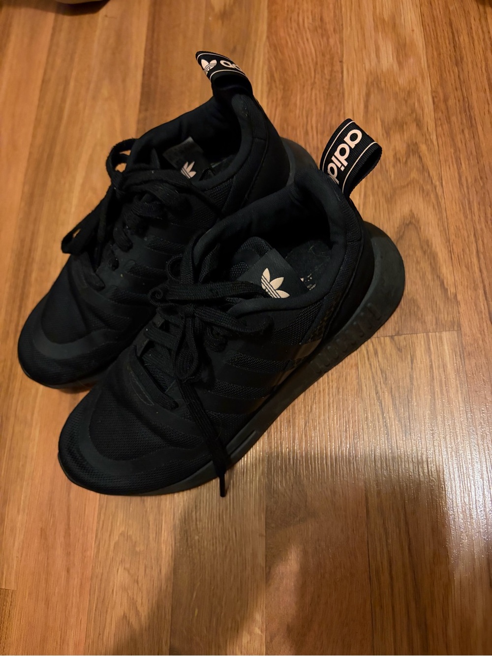 adidas Men's Black Athletic Sneakers with Logo Heel Tab